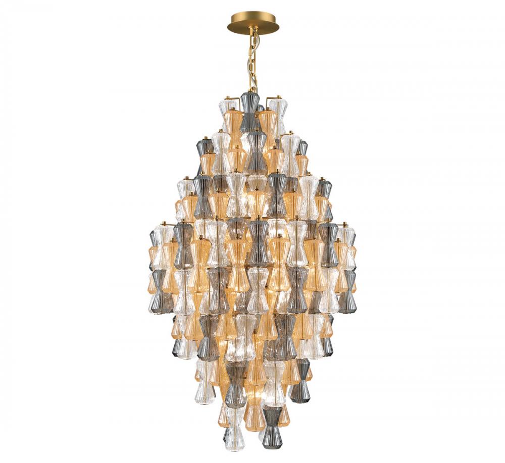 Veneto, 36 Light Chandelier, Aged Brass