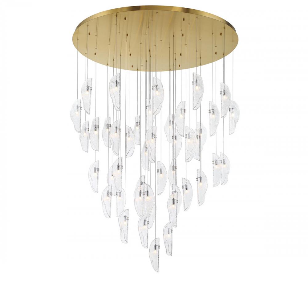 Sorrento, 45 Light LED Grand Chandelier, Clear, Gold Canopy