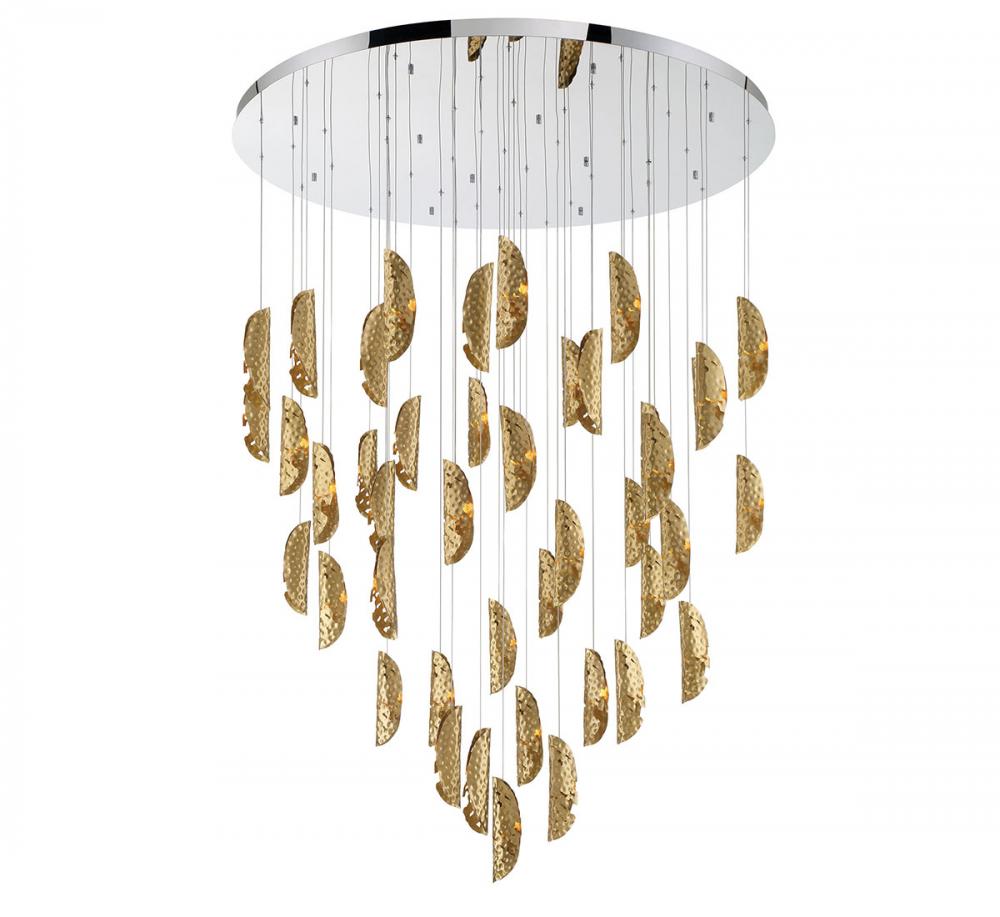 Sorrento, 45 Light LED Grand Chandelier, Copper, Chrome Canopy