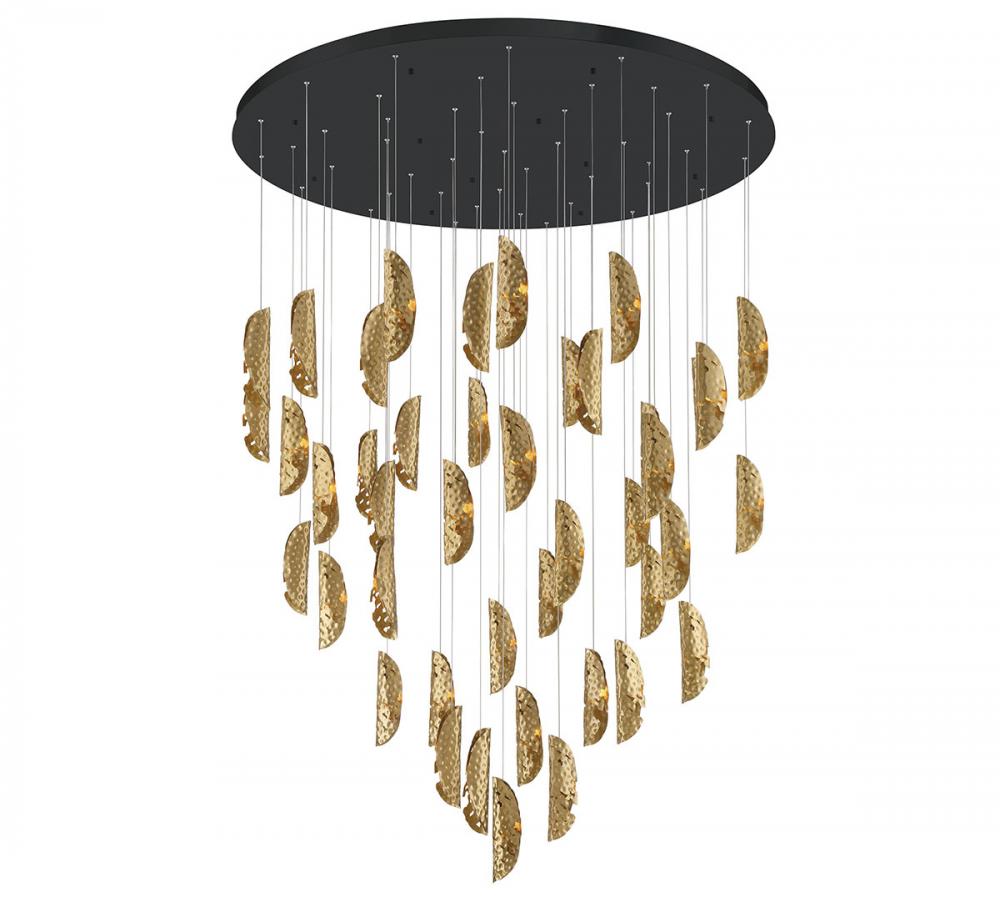 Sorrento, 45 Light LED Grand Chandelier, Copper, Black Canopy