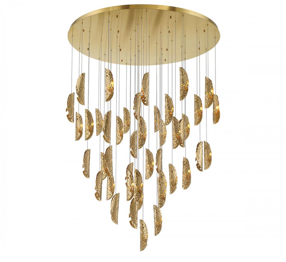 Sorrento, 45 Light LED Grand Chandelier, Copper, Gold Canopy