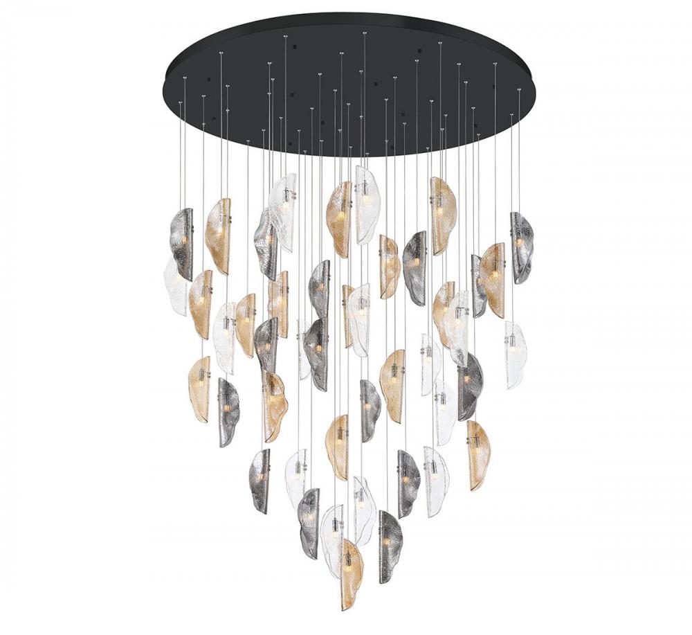 Sorrento, 45 Light LED Grand Chandelier, Mixed, Black Canopy