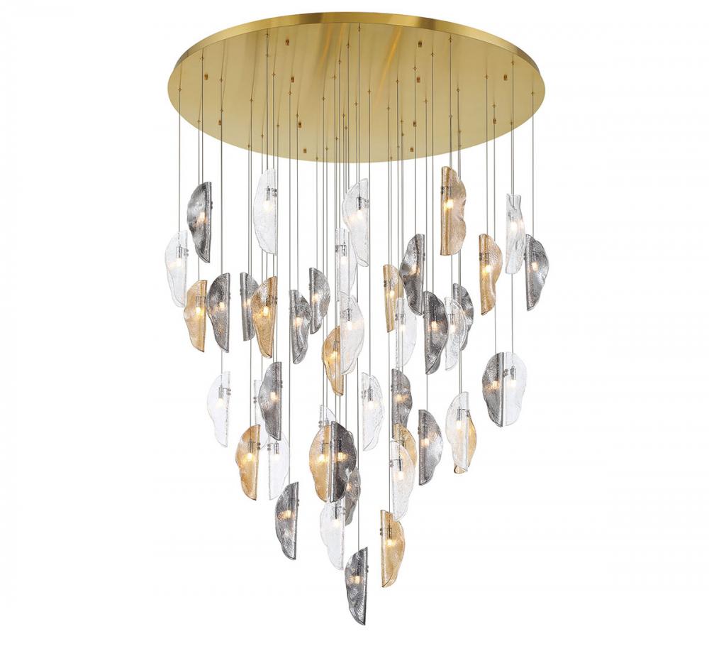 Sorrento, 45 Light LED Grand Chandelier, Mixed, Gold Canopy