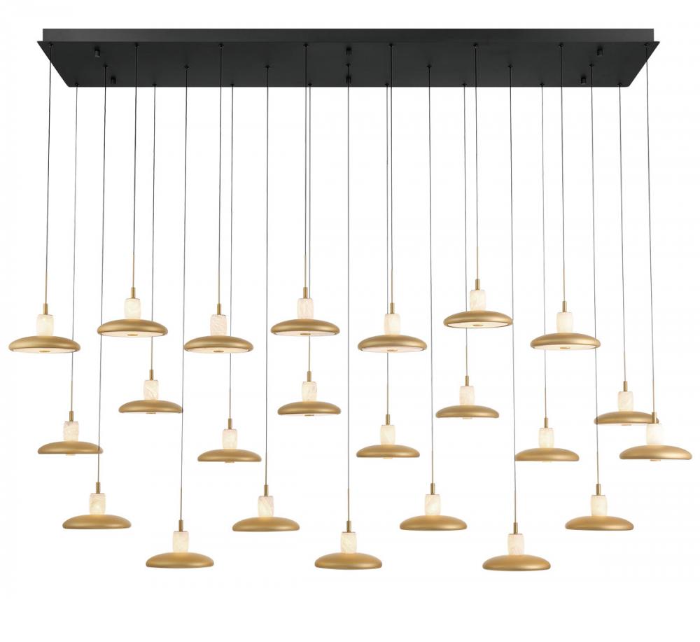 Mantova, 23 Light Rectangular LED Chandelier, Matte Black