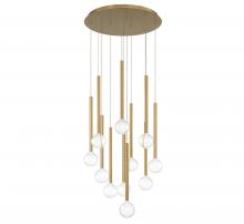 Lib & Co. CA 10144-07 - Positano, 11 Light Round LED Chandelier, Plated Brushed Gold