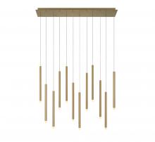 Lib & Co. CA 10149-07 - Amalfi, 12 Light Linear LED Chandelier, Plated Brushed Gold