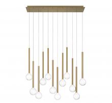 Lib & Co. CA 10150-07 - Positano, 12 Light Linear LED Chandelier, Plated Brushed Gold