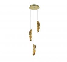 Lib & Co. CA 10162-020-07 - Sorrento, 3 Light LED Pendant, Copper, Gold Canopy