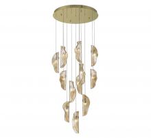 Lib & Co. CA 10164-018-07 - Sorrento, 12 Light round LED Chandelier, Amber, Gold Canopy