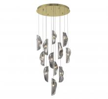 Lib & Co. CA 10164-019-07 - Sorrento, 12 Light round LED Chandelier, Smoke, Gold Canopy