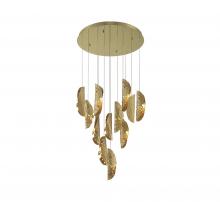 Lib & Co. CA 10164-020-07 - Sorrento, 12 Light round LED Chandelier, Copper, Gold Canopy