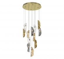 Lib & Co. CA 10164-024-07 - Sorrento, 12 Light Round LED Chandelier, Mixed with Copper Leaf, Gold Canopy