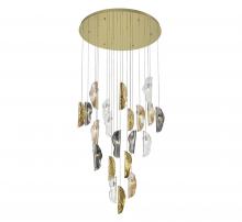 Lib & Co. CA 10167-024-07 - Sorrento, 21 Light Round LED Chandelier, Mixed with Copper Leaf, Gold Canopy