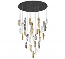 Lib & Co. CA 10169-024-02 - Sorrento, 32 Light LED Grand Chandelier, Mixed with Copper Leaf, Black Canopy