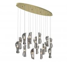 Lib & Co. CA 10172-019-07 - Sorrento, 16 Light Oval LED Chandelier, Smoke, Gold Canopy