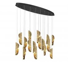 Lib & Co. CA 10172-020-02 - Sorrento, 16 Light Oval LED Chandelier, Copper, Black Canopy