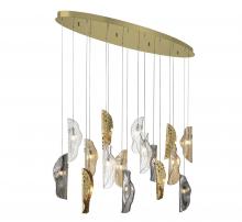 Lib & Co. CA 10172-024-07 - Sorrento, 16 Light Oval LED Chandelier, Mixed with Copper Leaf, Gold Canopy