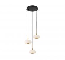 Lib & Co. CA 10194-02 - Adelfia, 3 Light Round LED Pendant, Matte Black