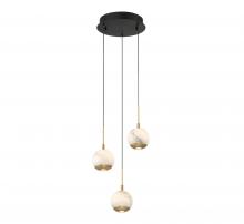 Lib & Co. CA 10203-02 - Baveno, 3 Light Round LED Pendant, Matte Black