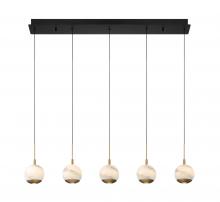 Lib & Co. CA 10208-02 - Baveno, 5 Light Linear LED Chandelier, Matte Black