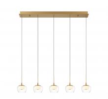 Lib & Co. CA 10217-030 - Manarola, 5 Light Linear LED Chandelier, Painted Antique Brass