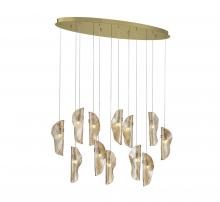 Lib & Co. CA 12034-018-07 - Sorrento, 12 Light Oval LED Chandelier, Amber, Gold Canopy