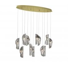 Lib & Co. CA 12034-019-07 - Sorrento, 12 Light Oval LED Chandelier, Smoke, Gold Canopy