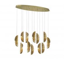 Lib & Co. CA 12034-020-07 - Sorrento, 12 Light Oval LED Chandelier, Copper, Gold Canopy