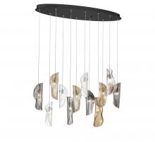 Lib & Co. CA 12034-023-02 - Sorrento, 12 Light Oval LED Chandelier, Mixed, Black Canopy