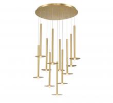 Lib & Co. CA 12104-07 - Piatto, 11 Light Round LED Chandelier, Plated Brushed Gold