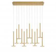 Lib & Co. CA 12107-07 - Piatto, 12 Light Linear LED Chandelier, Plated Brushed Gold