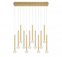 Lib & Co. CA 12113-07 - Soffio, 12 Light Linear LED Chandelier, Plated Brushed Gold