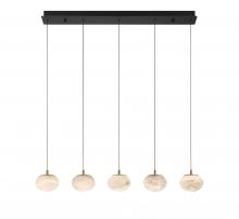 Lib & Co. CA 12125-02 - Calcolo, 5 Light Linear LED Chandelier, Matte Black