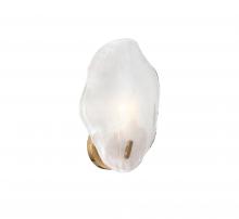 Lib & Co. CA 12169-039 - Corato, 1 Light Wall Sconce, Brushed Brass with Translucent White Glass