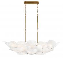 Lib & Co. CA 12204-039 - Corato, 26 Light Island Chandelier, Brushed Brass with Translucent White Glass