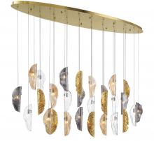 Lib & Co. CA 12221-024-07 - Sorrento, 28 Light Oval LED Chandelier, Mixed With Copper Leaf, Gold Canopy