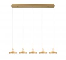 Lib & Co. CA 12257-030 - Mantova, 5 Light Linear LED Chandelier, Painted Antique Brass