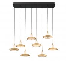 Lib & Co. CA 12258-02 - Mantova, 8 Light Rectangular LED Chandelier, Matte Black