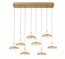 Lib & Co. CA 12258-030 - Mantova, 8 Light Rectangular LED Chandelier, Painted Antique Brass