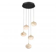 Lib & Co. CA 12262-02 - Calcolo, 5 Light Round LED Chandelier, Matte Black