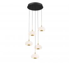 Lib & Co. CA 12265-02 - Adelfia, 5 Light Round LED Chandelier, Matte Black