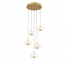 Lib & Co. CA 12265-030 - Adelfia, 5 Light Round LED Chandelier, Painted Antique Brass