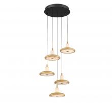 Lib & Co. CA 12268-02 - Mantova, 5 Light Round LED Chandelier, Matte Black