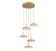 Lib & Co. CA 12268-030 - Mantova, 5 Light Round LED Chandelier, Painted Antique Brass