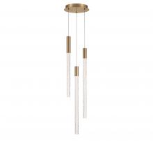 Lib & Co. CA 12270-037 - Gravina , 3 Light LED Chandelier, Brushed Brass, Clear Crystal