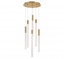 Lib & Co. CA 12271-037 - Gravina , 6 Light LED Chandelier, Brushed Brass, Clear Crystal