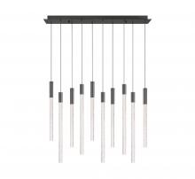 Lib & Co. CA 12274-048 - Gravina , 10 Light Rectangular LED Chandelier, Brushed Gun Metal, Clear Crystal