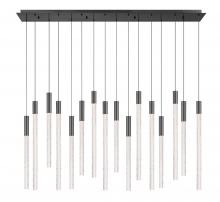 Lib & Co. CA 12276-048 - Gravina , 16 Light Rectangular LED Chandelier, Brushed Gun Metal, Clear Crystal