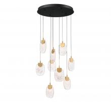 Lib & Co. CA 12289-02 - Castelo, 9 Light Round LED Chandelier, Matte Black