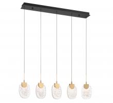 Lib & Co. CA 12292-02 - Castelo, 5 Light Linear LED Chandelier, Matte Black